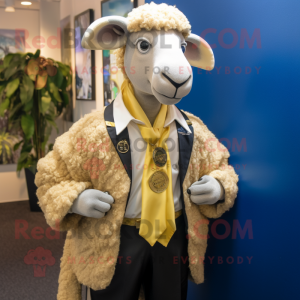 Gold Suffolk Sheep maskot...