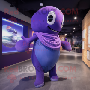 Purple Whale maskot kostume...