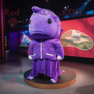 Purple Whale maskot kostume...
