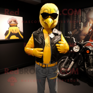 Yellow Gull maskot kostym...