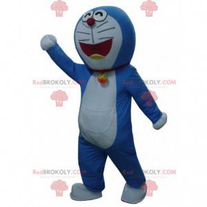 Mascotte di Doraemon, famoso gatto manga blu e bianco -