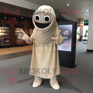 Beige Men maskotkostume...