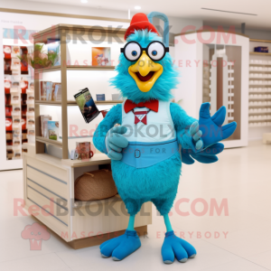 Mascotte de Coq Turquoise...