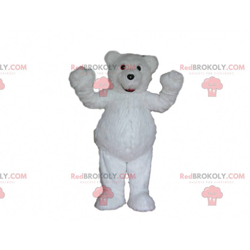 Bamse maskot, hvid bamse kostume - Redbrokoly.com Bamse maskot, hvid bamse kostume - Redbrokoly.com