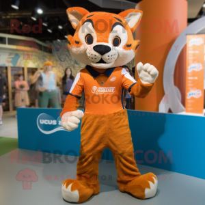 Oranje Bobcat mascotte...