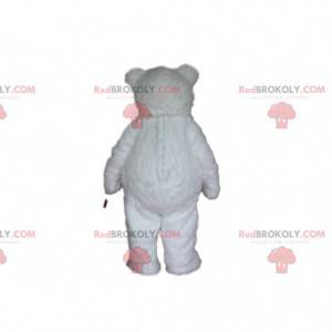 Mascotte d'ours blanc en peluche, costume de nounours blanc -