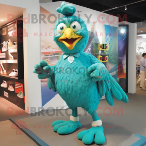 Turquoise Chicken mascotte...