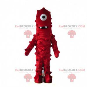 Mascotte de monstre rouge, costume d'extra-terrestre rouge -