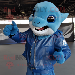 Sky Blue Dolphin mascotte...