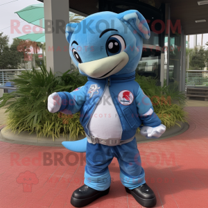 Sky Blue Dolphin maskot...