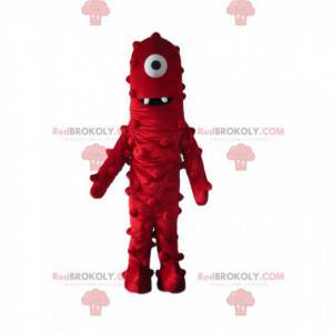Czerwony potwór maskotka, czerwony kostium kosmity -