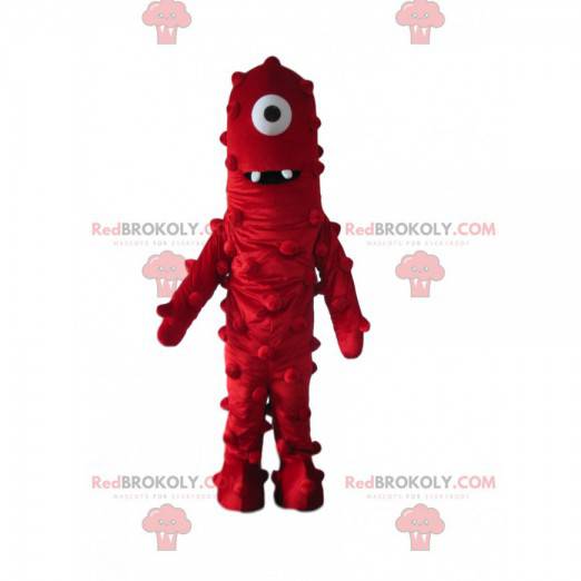 Mascotte de monstre rouge, costume d'extra-terrestre rouge -