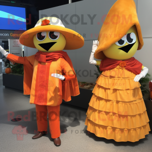 Orange Tacos maskot kostym...