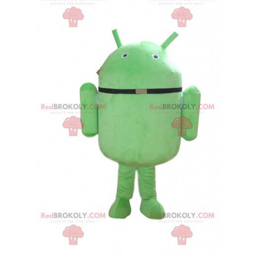 Mascota de Android, disfraz de robot verde, disfraz de teléfono