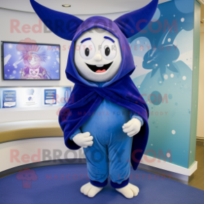 Navy Tooth Fairy mascot costume character dressed with a Hoodie and Scarf clips