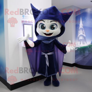 Navy Tooth Fairy mascot costume character dressed with a Hoodie and Scarf clips
