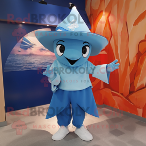 Sky Blue Manta Ray mascotte...