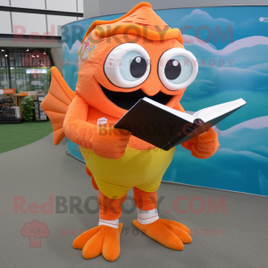 Orange Piranha maskot...