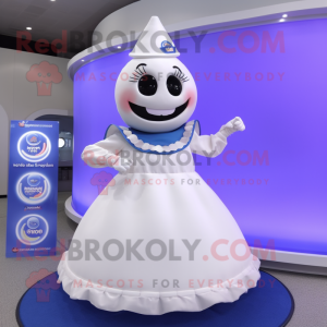 White Bottle Of Milk mascot costume character dressed with a Circle Skirt and Bracelets