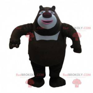 Mascotte d'ours noir et blanc, costume de gros ours -