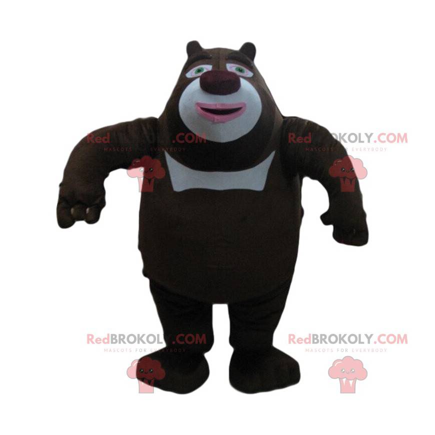 Mascotte d'ours noir et blanc, costume de gros ours -