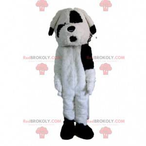 Mascota de perro blanco y negro, disfraz de perrito -