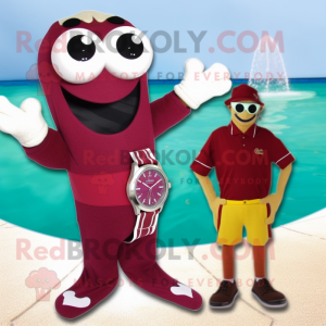 Maroon Armbandsur maskot...