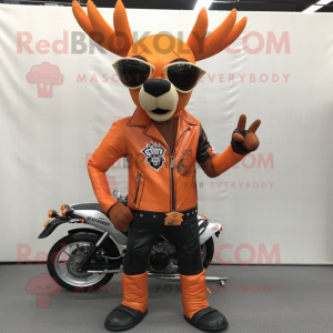 Orange Deer maskot kostume...