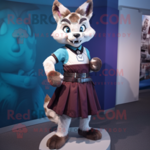 nan Lynx mascot costume character dressed with a Skirt and Belts