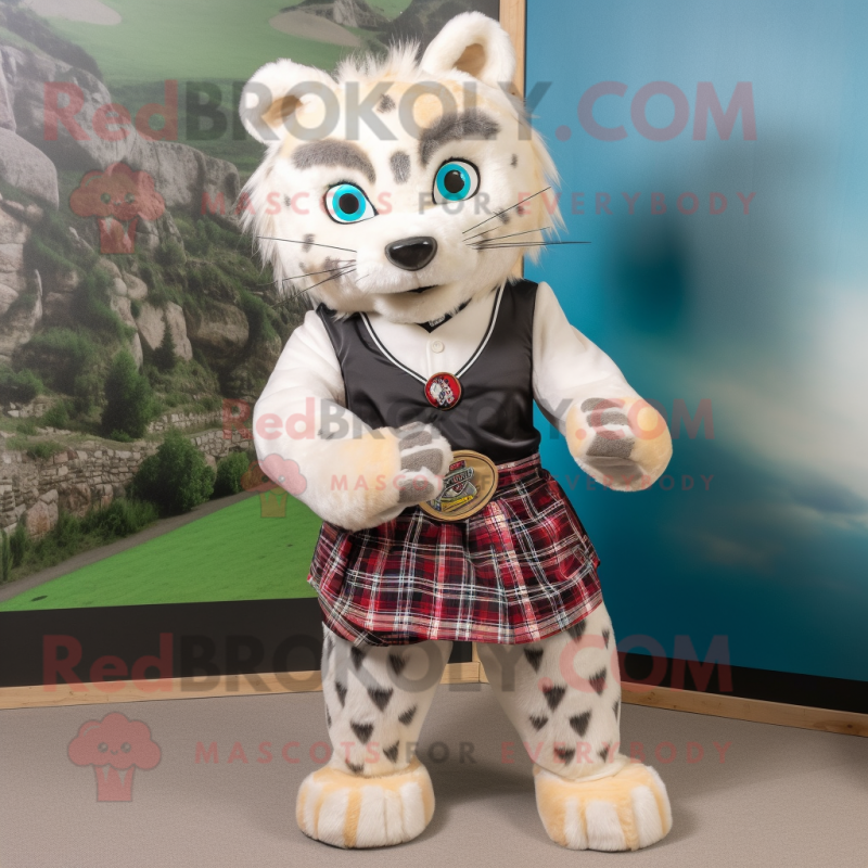 nan Lynx mascot costume character dressed with a Skirt and Belts nan Lynx mascot costume character dressed with a Skirt and Belts