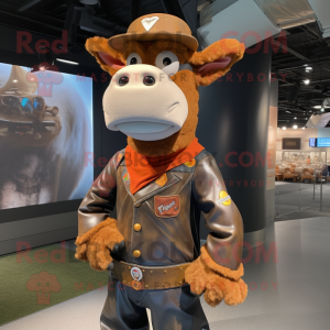 Rust Cow maskot kostume...