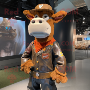 Rust Cow maskot drakt figur...