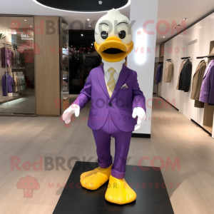 Purple Duck maskot kostume...