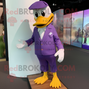 Purple Duck maskot kostume...