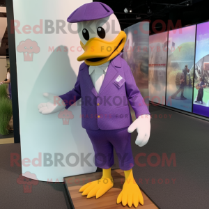 Purple Duck maskot kostym...