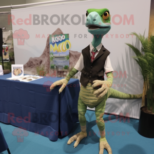 nan Coelophysis mascot costume character dressed with a Cover-up and Pocket squares