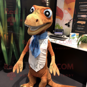 nan Coelophysis mascot costume character dressed with a Cover-up and Pocket squares