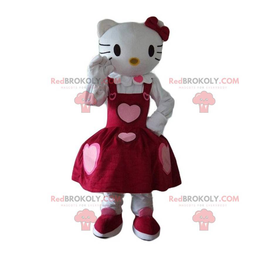 Hallo Kitty Maskottchen in einem schönen Kleid mit Herzen