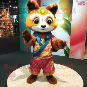 Gold Red Panda maskot...