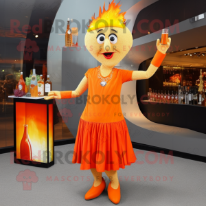 Orange Fire Eater mascotte...