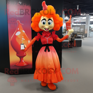Orange Fire Eater maskot...