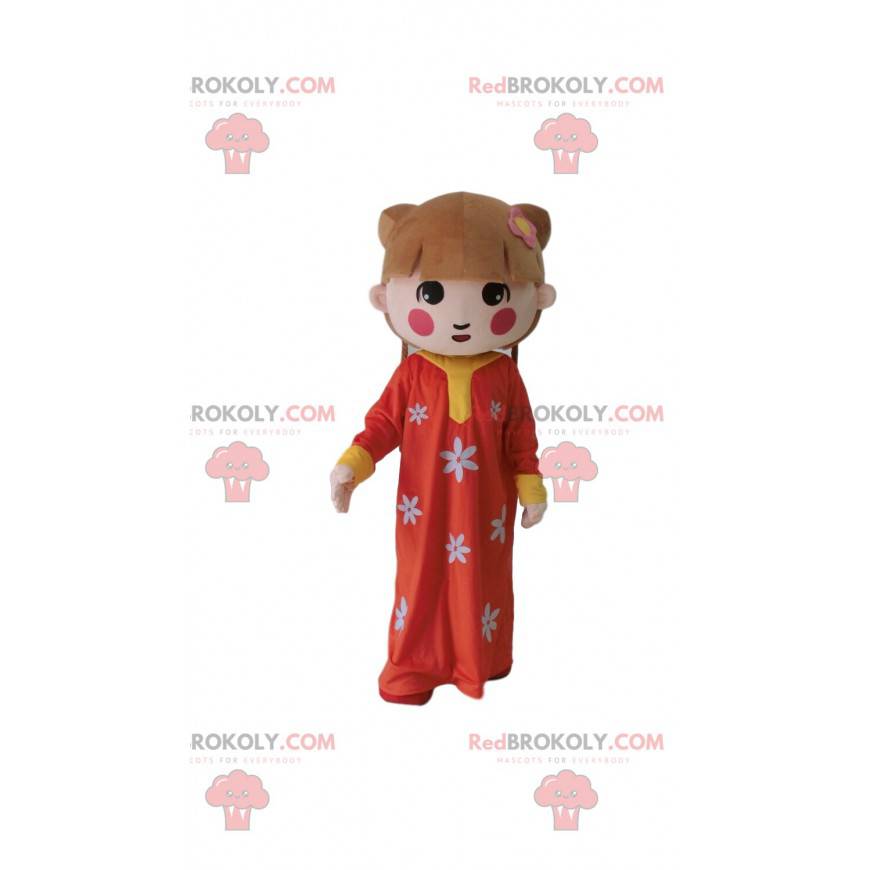 Asiatisk pige maskot, traditionel pige kostume - Redbrokoly.com Asiatisk pige maskot, traditionel pige kostume - Redbrokoly.com