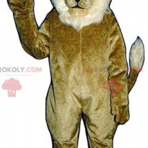 Mascotte de lion marron et blanc - Redbrokoly.com