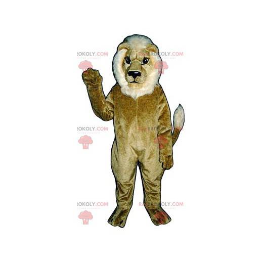 Brun och vit lejonmaskot - Redbrokoly.com