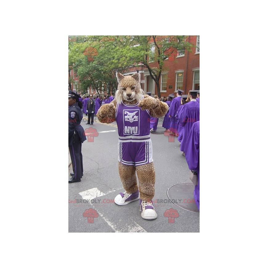 Mascotte de léopard en tenue de sport - Redbrokoly.com Mascotte de léopard en tenue de sport - Redbrokoly.com