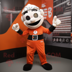 Rust Mime mascot costume character dressed with a Long Sleeve Tee and Beanies