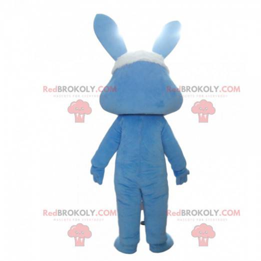Blauw en wit konijn mascotte, konijnenkostuum - Redbrokoly.com