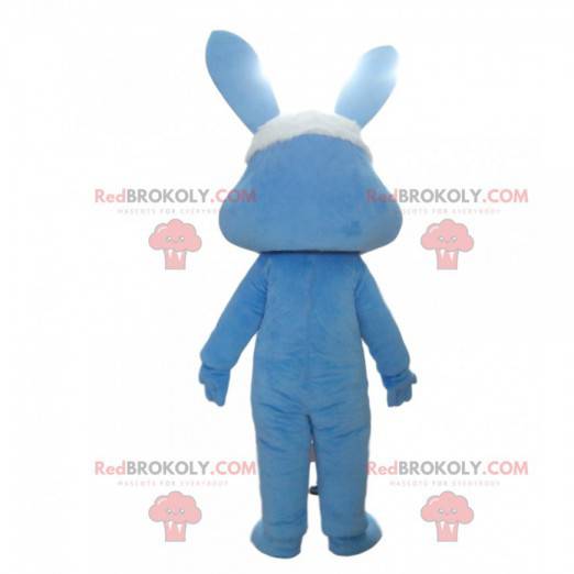 Mascotte de lapin bleu et blanc, costume de lapin -