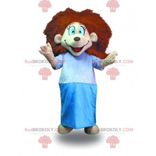 Chica mascota con el pelo rojo con una bata - Redbrokoly.com