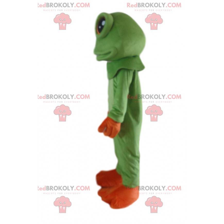 Maskotka zielona i pomarańczowa żaba, kostium żaby -